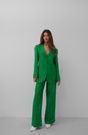Waist Pleated Pant Blazer Jacket Suit - Green